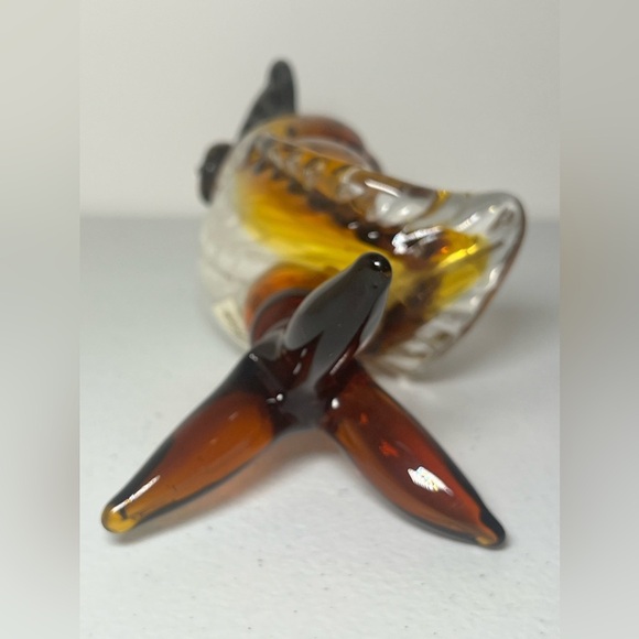 GCA Hand Blown Glass Amber Perched Owl Vintage Heavy MCM - Picture 9 of 16
